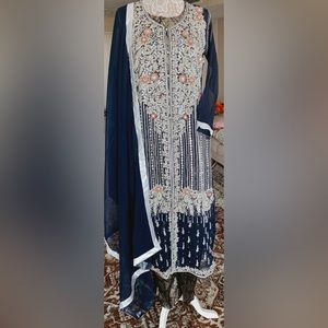 Pakistani long coat with pants outfit
